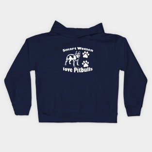 smart women love pitbulls Kids Hoodie